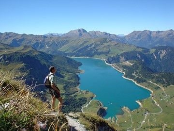 mountain walking french alps view lake